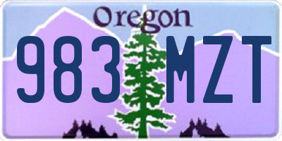 OR license plate 983MZT