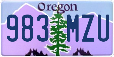 OR license plate 983MZU