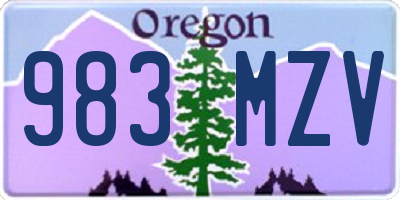 OR license plate 983MZV