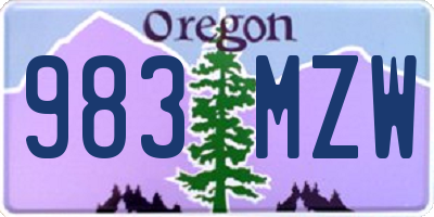 OR license plate 983MZW