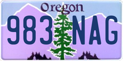 OR license plate 983NAG