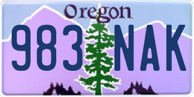 OR license plate 983NAK