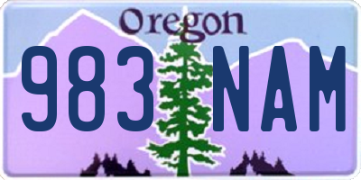 OR license plate 983NAM