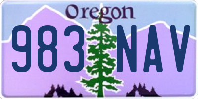 OR license plate 983NAV