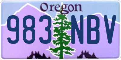 OR license plate 983NBV
