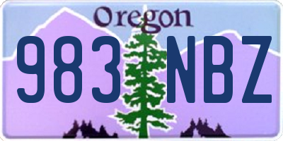 OR license plate 983NBZ