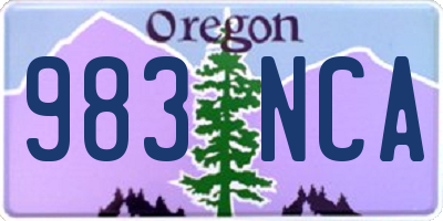 OR license plate 983NCA