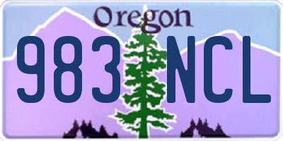 OR license plate 983NCL