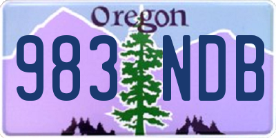 OR license plate 983NDB
