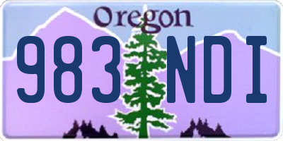 OR license plate 983NDI