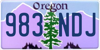 OR license plate 983NDJ