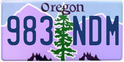 OR license plate 983NDM