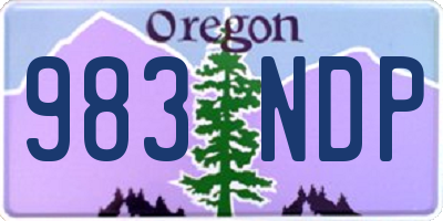 OR license plate 983NDP