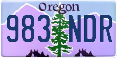OR license plate 983NDR