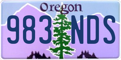 OR license plate 983NDS