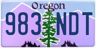 OR license plate 983NDT