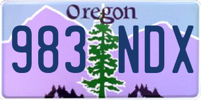OR license plate 983NDX