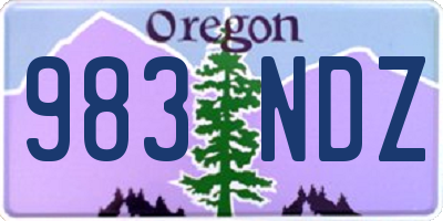 OR license plate 983NDZ