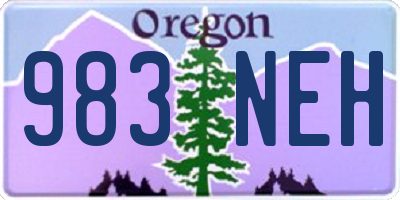 OR license plate 983NEH