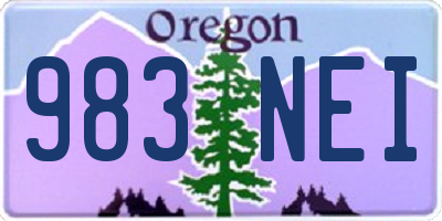 OR license plate 983NEI