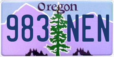 OR license plate 983NEN