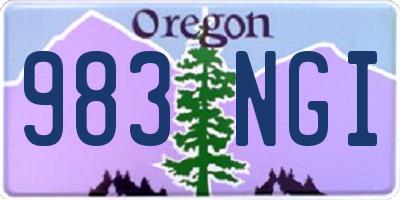 OR license plate 983NGI