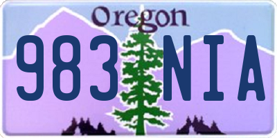 OR license plate 983NIA