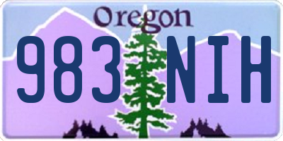 OR license plate 983NIH