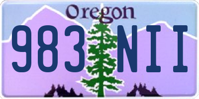 OR license plate 983NII