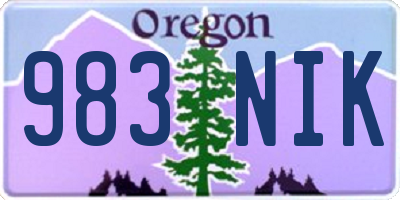 OR license plate 983NIK