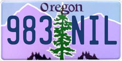 OR license plate 983NIL