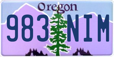 OR license plate 983NIM