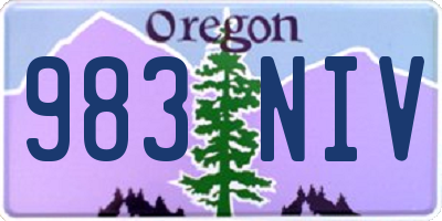 OR license plate 983NIV