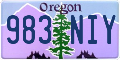 OR license plate 983NIY