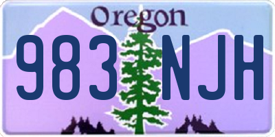 OR license plate 983NJH