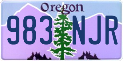 OR license plate 983NJR