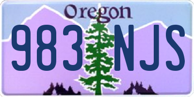 OR license plate 983NJS