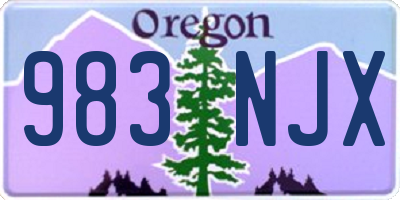 OR license plate 983NJX