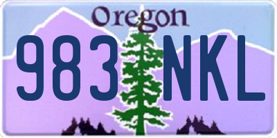 OR license plate 983NKL