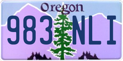 OR license plate 983NLI