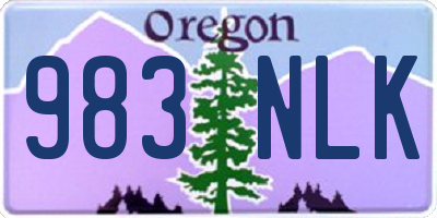OR license plate 983NLK