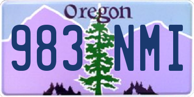 OR license plate 983NMI