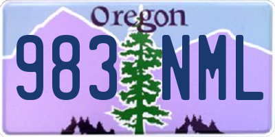 OR license plate 983NML