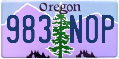 OR license plate 983NOP