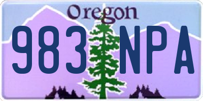 OR license plate 983NPA