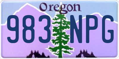 OR license plate 983NPG