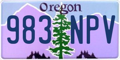 OR license plate 983NPV