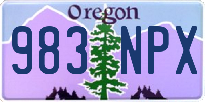 OR license plate 983NPX