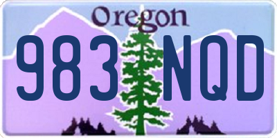 OR license plate 983NQD