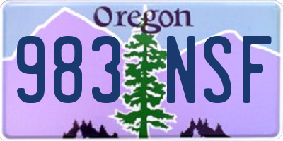 OR license plate 983NSF